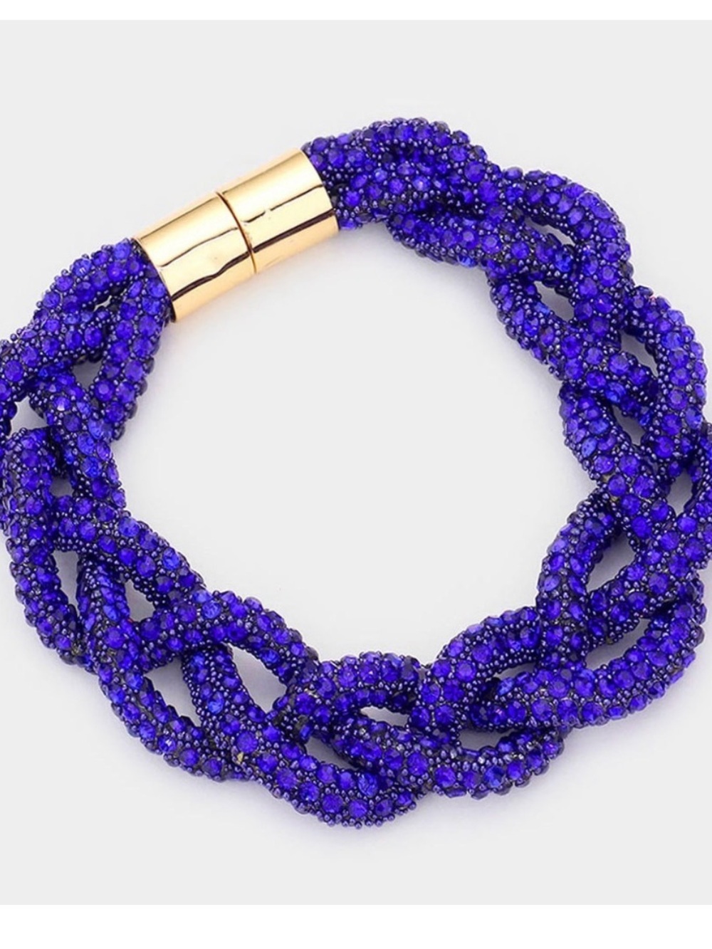 Braided Sparkle Bracelet - Royal Blue